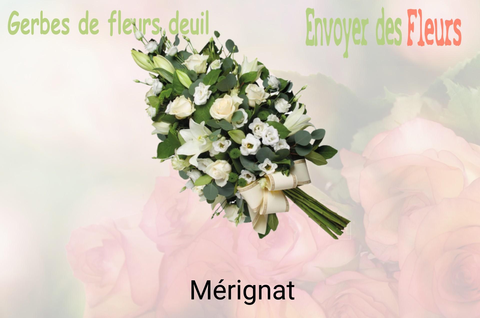 Gerbe de fleurs de deuil livrée à Mérignat